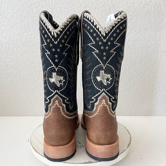 Lane RODEO HOUSTON Mens Cowboy Boots Size 11 Brown Leather Western Blunt Toe - Picture 3 of 13